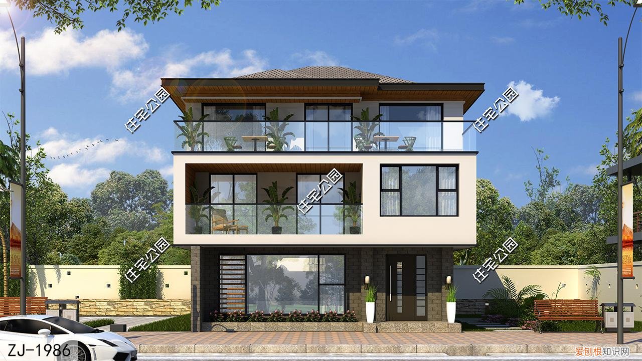 9×11米小面宽的三层现代别墅,大客厅+大主卧更舒适