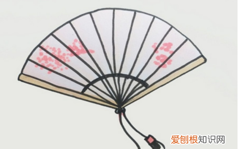 扇子的简笔画怎么画，扇子怎么画 中国风荷花