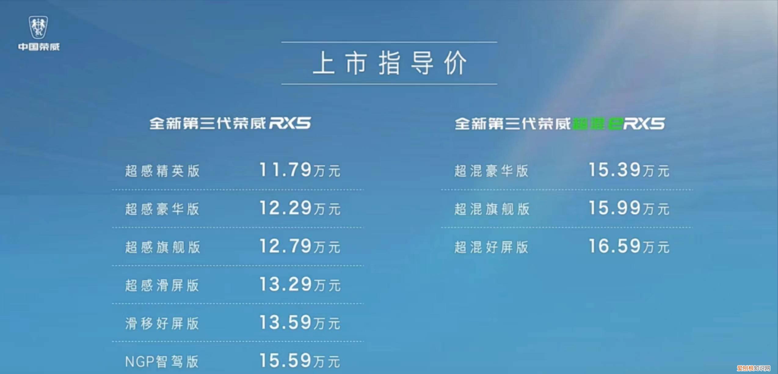 荣威suv新款rx5价格 荣威suv