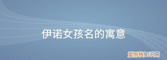 伊诺有什么寓意，谁知道伊诺这个名字是什么含义