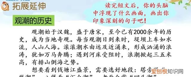 小学语文四年级上册第一课观潮的讲解