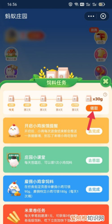 要怎样在蚂蚁庄园中领饲料，蚂蚁庄园怎么领取好友送的饲料