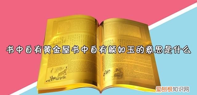 书中自有颜如玉的颜啥意思