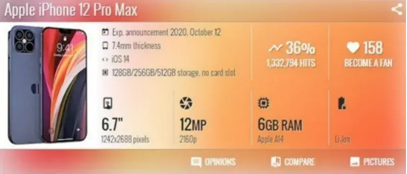 苹果12配置参数表尺寸