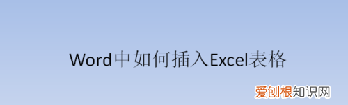 Word应该怎么才能插入Excel