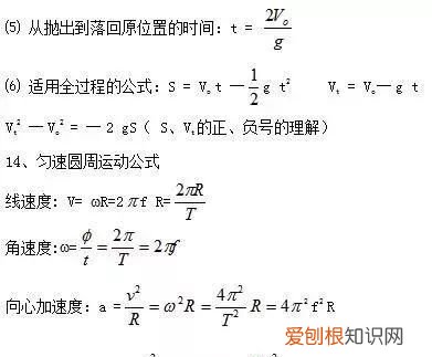 高中物理重要力学公式规律汇编