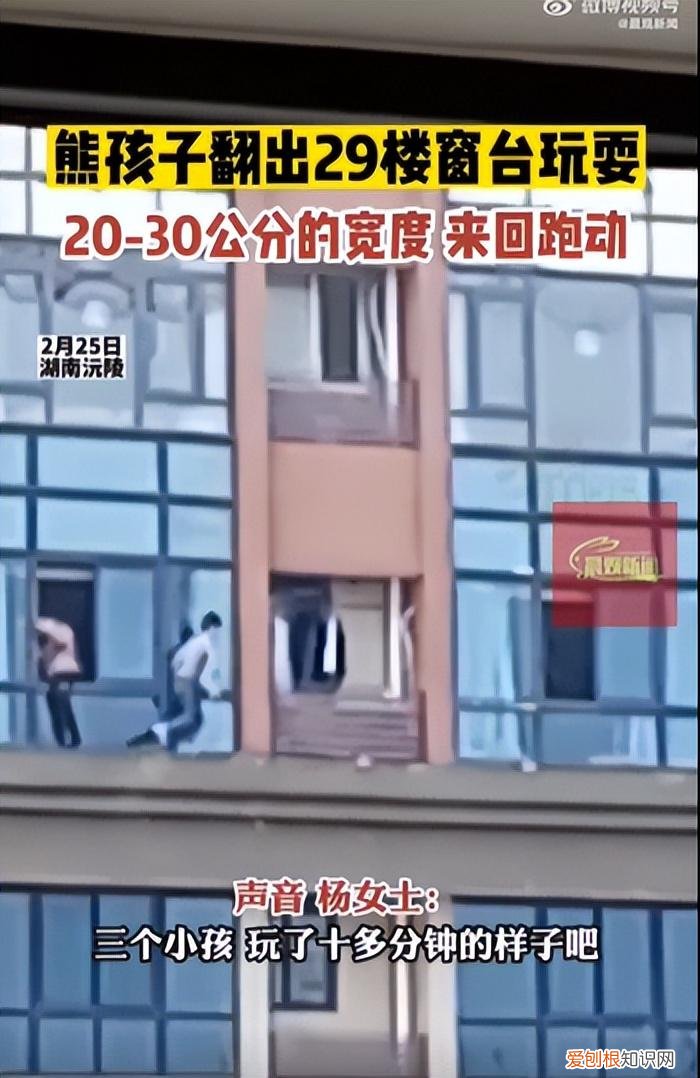 湖南3名小孩翻出29楼窗户玩耍