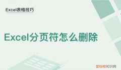 excel表格操作大全分页符怎么去除