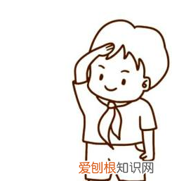 敬礼的小学生怎么画，小学生敬礼的简笔画
