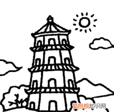 塔简笔画怎么画，黄师塔怎么画简笔画,稍微难一点