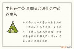 中药养生茶 夏季适合喝什么中药养生茶