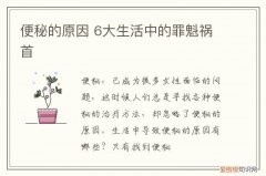 便秘的原因 6大生活中的罪魁祸首