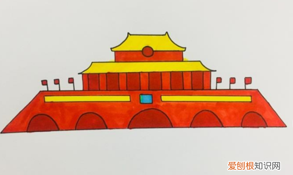 画北京天门怎么画，小学生画天安城门