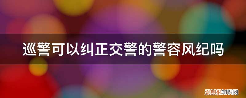 交警警风警纪形象监督员 巡警可以纠正交警的警容风纪吗