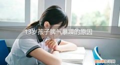 13岁男孩性格暴躁是什么原因造成的 13岁孩子脾气暴躁的原因