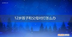 12岁小孩和父母对打怎么教育 12岁孩子和父母对打怎么办