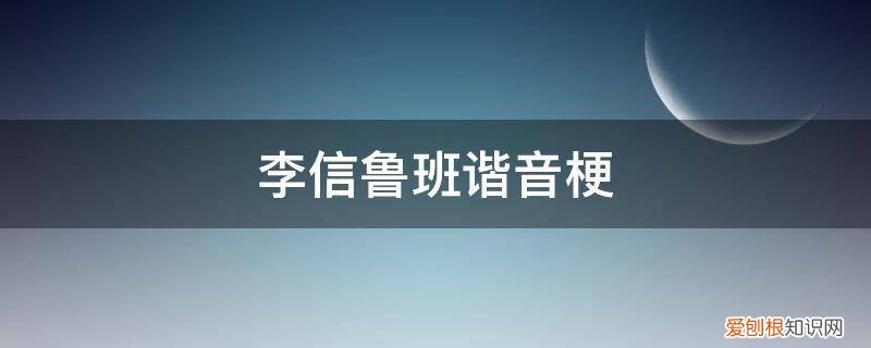 李 谐音梗 李信鲁班谐音梗