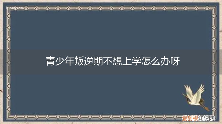 青春期孩子叛逆不想上学怎么办 青少年叛逆期不想上学怎么办呀