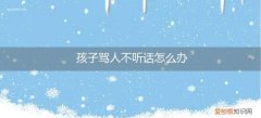 孩子不骂不听话怎么办 孩子骂人不听话怎么办