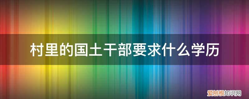 村干部本科学历 村里的国土干部要求什么学历