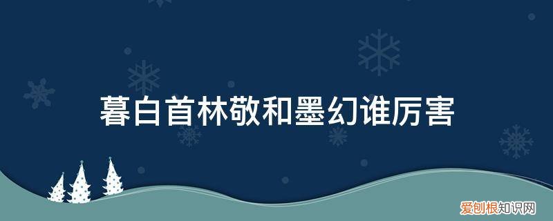 暮白首白苏和墨幻谁厉害 暮白首林敬和墨幻谁厉害