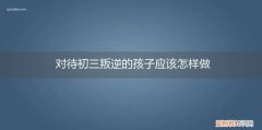 初三的孩子叛逆怎么教育 对待初三叛逆的孩子应该怎样做
