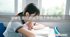 中学生喜欢玩游戏怎么办 中学生爱玩游戏不想上学怎么办