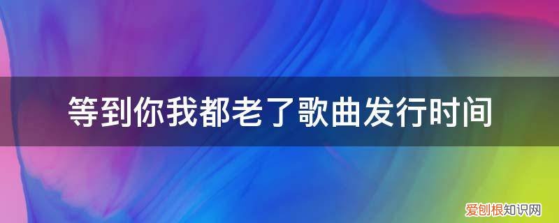 等我们老了的歌曲 等到你我都老了歌曲发行时间