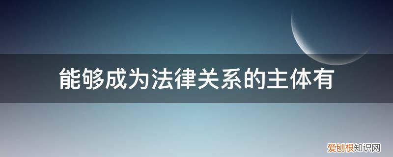 可以成为法律主体关系的有 能够成为法律关系的主体有