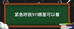 紧急呼救 911 紧急呼救911哪里可以看