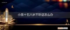 小孩十五六岁不听话怎么办呢 小孩十五六岁不听话怎么办