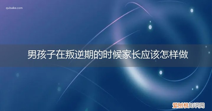 男孩子在叛逆期的时候家长应该怎样做准备 男孩子在叛逆期的时候家长应该怎样做