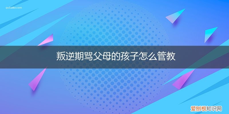 叛逆期的孩子对父母开口骂人该怎么教育 叛逆期骂父母的孩子怎么管教