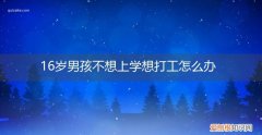 16岁孩子不想上学想打工 16岁男孩不想上学想打工怎么办