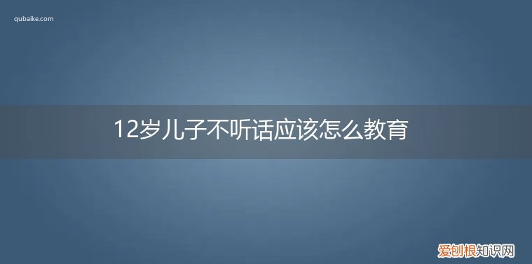 12岁儿子不听话应该怎么教育他 12岁儿子不听话应该怎么教育