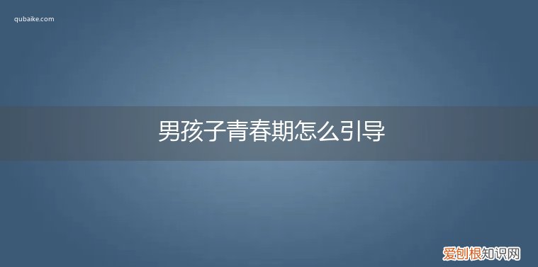 青春期的男孩子该怎么教育 男孩子青春期怎么引导