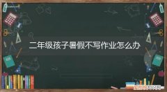 二年级的暑假作业怎么办 二年级孩子暑假不写作业怎么办