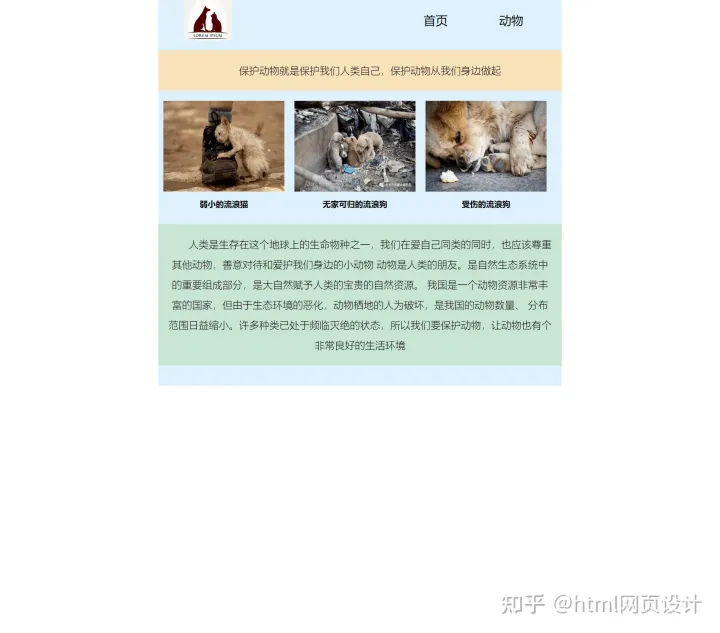 html5期末作业源代码，【web前端期末大作业】制作一个HTML+CSS保护动物宠物网页