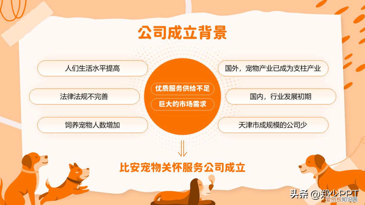 卡通动物ppt背景 可爱,不用图,设计了一份宠物PPT,效果也很不错