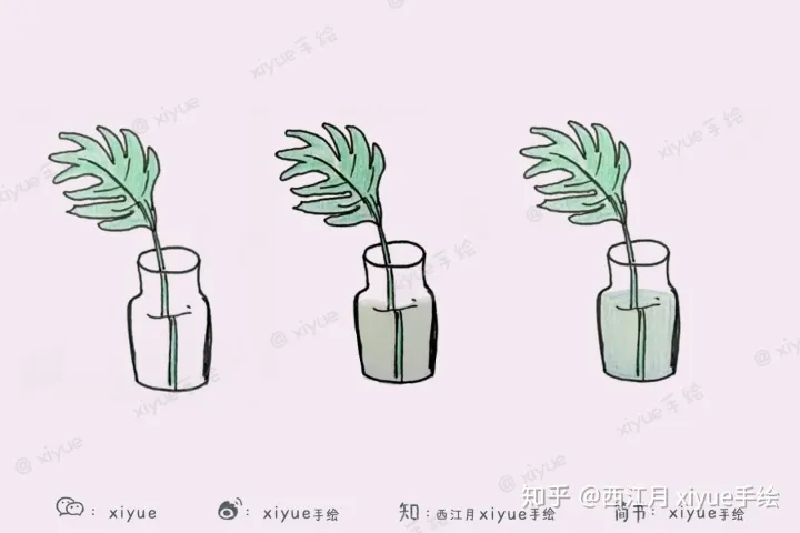 一盆植物的简笔画，今天来画一画你家的盆栽绿植们～ 【简笔画公开课No.3】