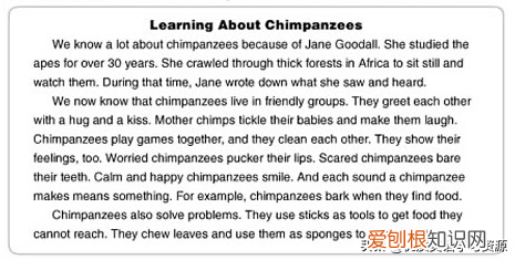 英文原版阅读理解教材类似RE，英语原版阅读：Learning About Chimpanzee