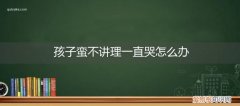 孩子蛮不讲理一直哭怎么办，小孩最近哭闹不讲理严重什么情况