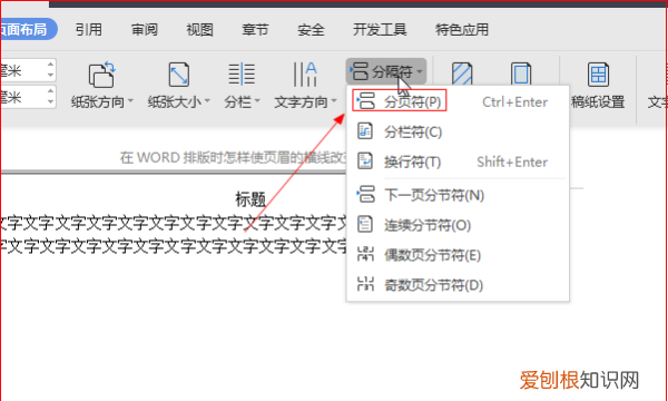 Word如何插入分页符，Word文档删除分页符