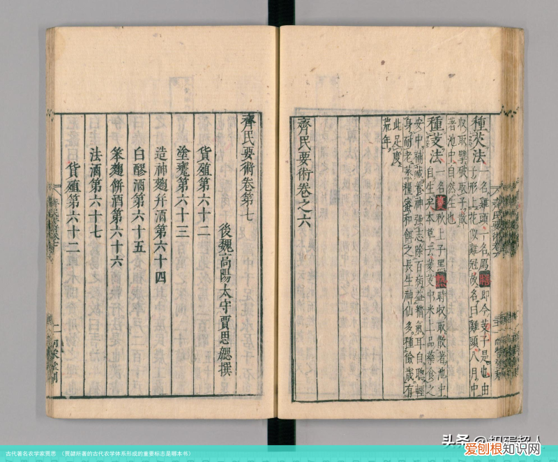 贾勰所著的古代农学体系形成的重要标志是哪本书 古代著名农学家贾思