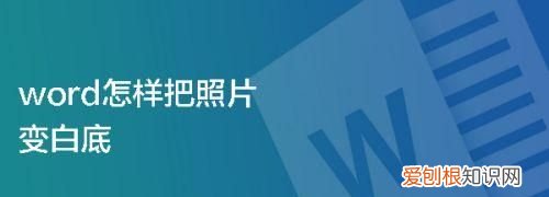 word怎样把照片变白底