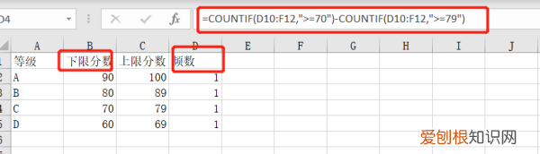 excel怎么做频数分布表，excel等级公式怎么弄abcd