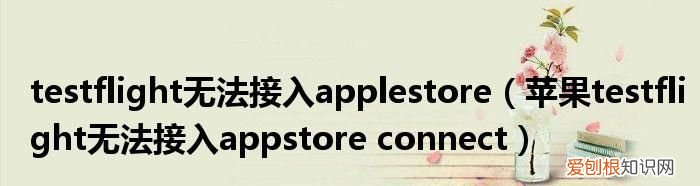 testflight无法接入appstoreconnect