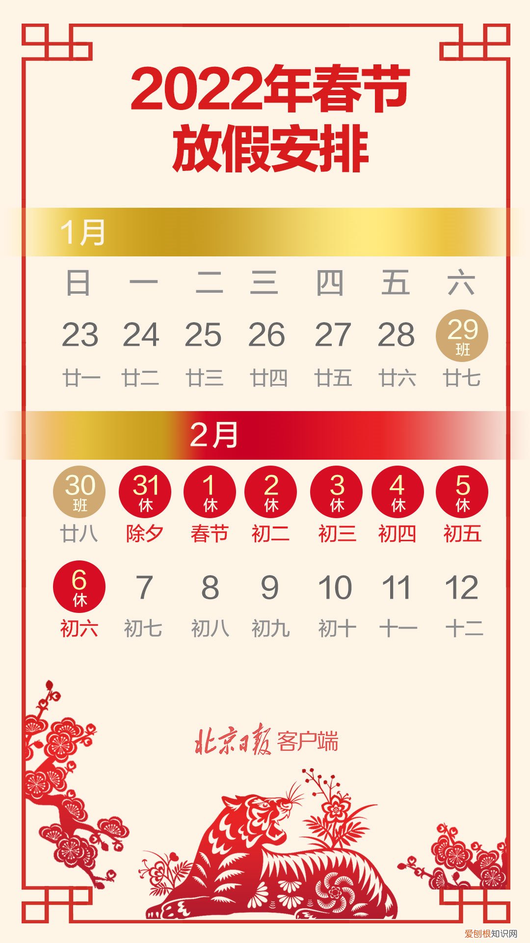 春节放假调休安排来了，共七天！