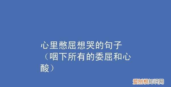 心里憋屈想哭的句子，被男人欺负心里憋屈的句子