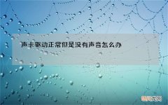 声卡驱动正常但是没有声音怎么办?